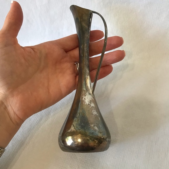 Silver Plated Mid Century Modern Bud Vase - Picture 7 of 8